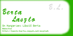 berta laszlo business card