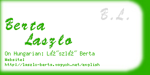 berta laszlo business card